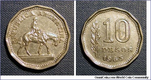 1963 Argentina 10 Pesos