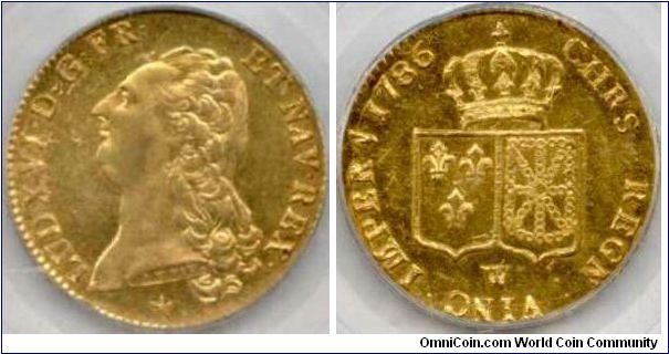 1786-W 2 Louis d'or AU58

Louis XVI