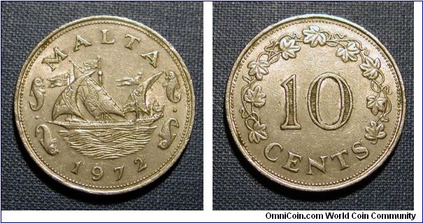 1972 Malta 10 Cents