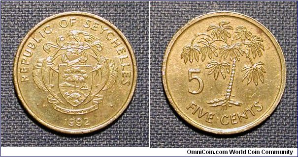 1992 Seychelles 5 Cents