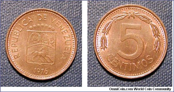 1976 Venezuela 5 Centimos