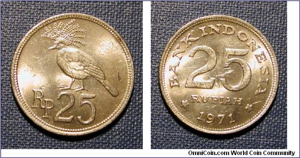 1971 Indonesia 25 Rupiah