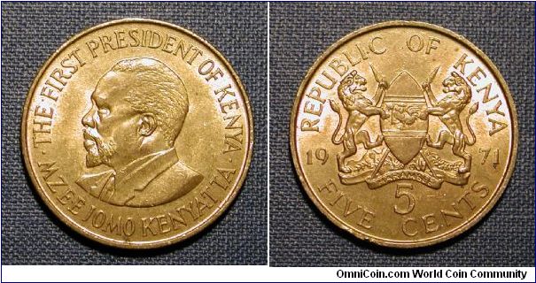 1971 Kenya 5 Cents