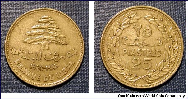 1970 Lebanon 25 Piastres