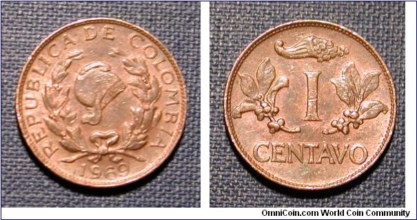 1969 Colombia 1 Centavo