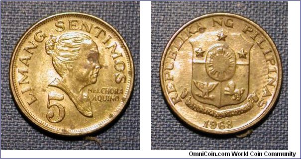 1968 Philippines 5 Sentimos