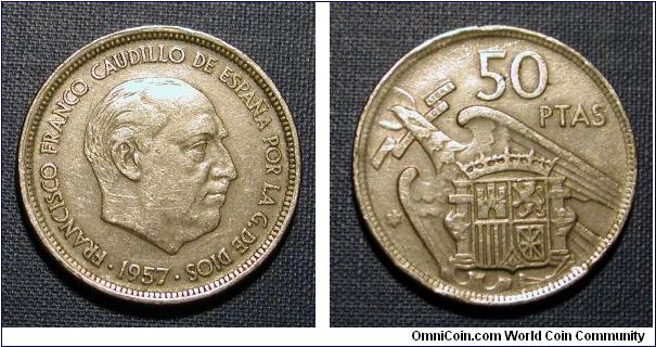 1957 Spain 50 Pesetas