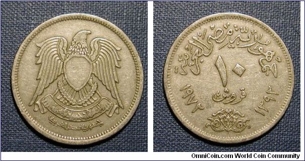 1972 Egypt 10 Piastres