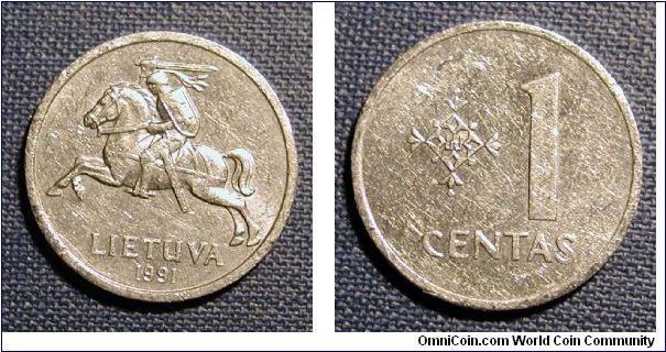1991 Lithuania 1 Centas