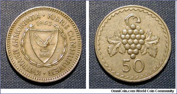 1963 Cyprus 50 Mils