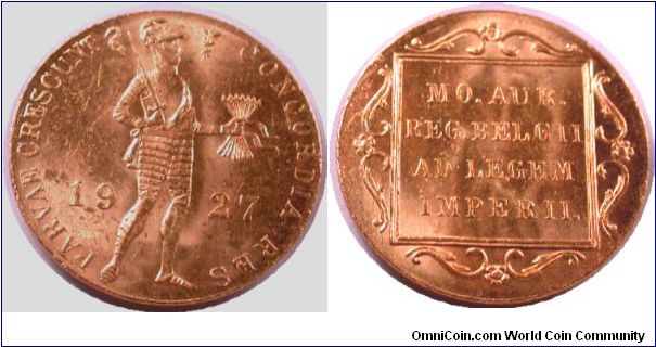 1927 Utrecht, Netherlands ducat BU
