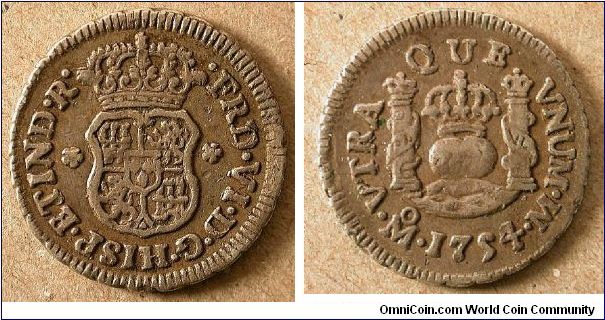 1754 Mexico 1/2 reale