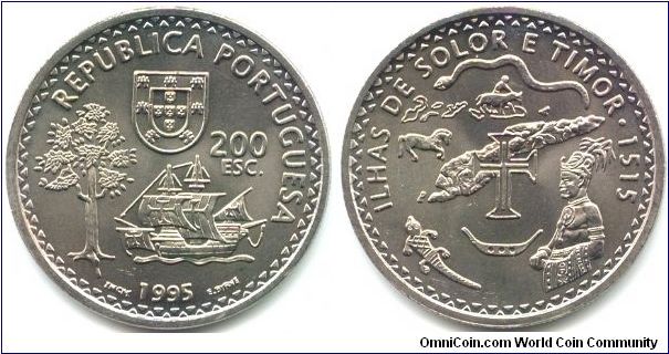 Portugal, 200 escudos 1995. Golden Age of Portuguese Discoveries (VI series).
Solor & Timor Islands - 1515.