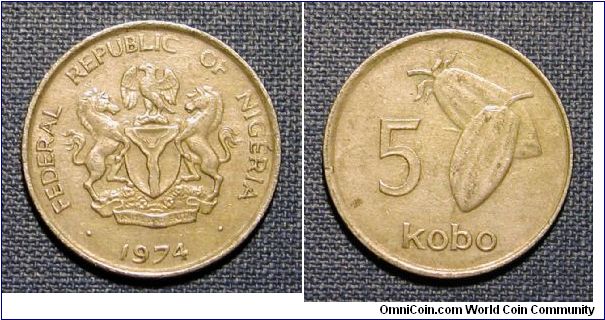 1974 Nigeria 5 Kobo