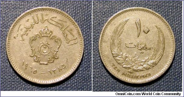 1965 Libya 10 Milliemes