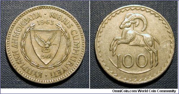 1963 Cyprus 100 Mils