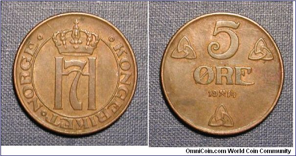 1914 Norway 5 Ore