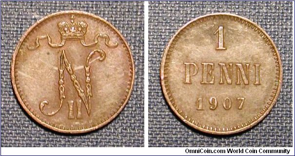 1907 Finland 1 Penni