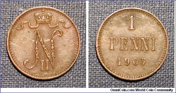 1907 Finland 1 Penni