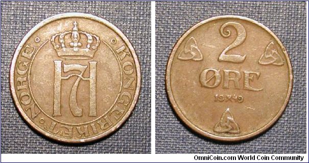 1949 Norway 2 Ore