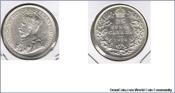 Canada 1936 25 cents