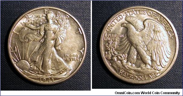 1943-S Walking Liberty Half Dollar