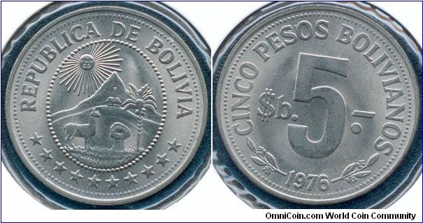 5 pesos bolivianos