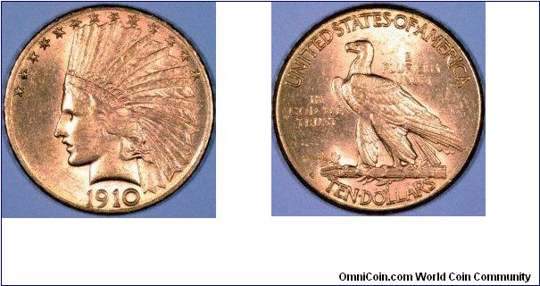 US Indian head gold eagle from the Denver mint.