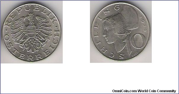 Austria 1974 10 schilling