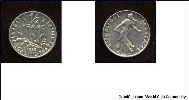 1985 French 1/2 franc