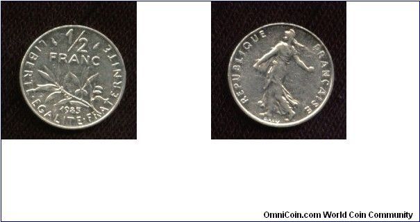 1985 French 1/2 franc