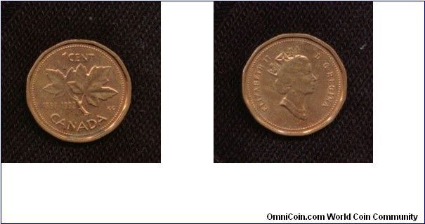 25th Anniversary (1967-1992) Canadian cent