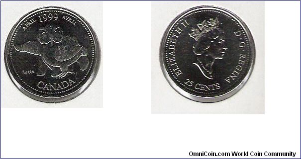 Canada 25 cents April