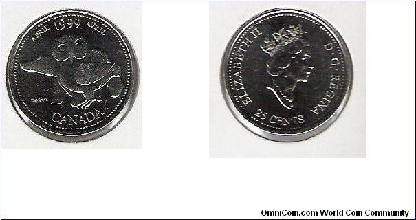 Canada 25 cents April