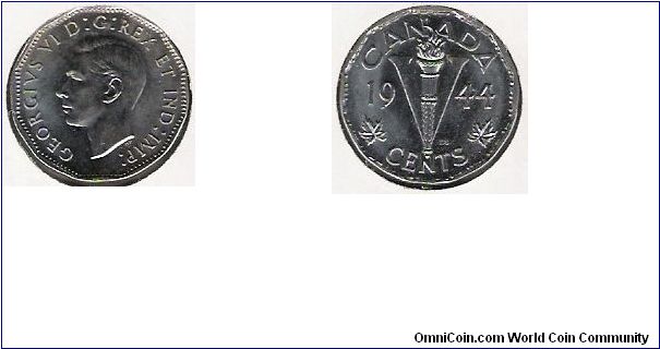 Canada 1944 5c

(see www.geocities.com/coinstrader/art1.html for the story)