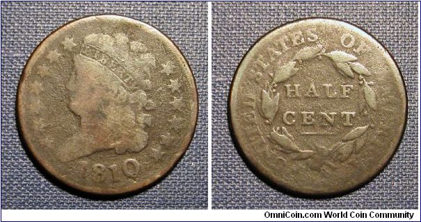 1810 Classic Head Half Cent