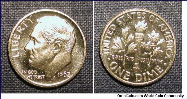 1962 Roosevelt Dime Proof