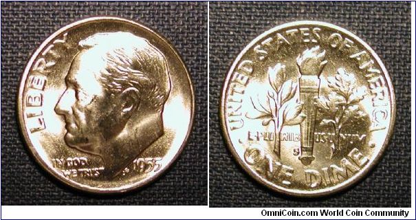 1955-S Roosevelt Dime