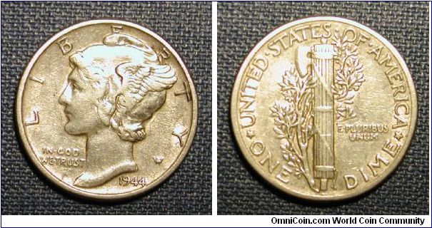 1944 Mercury Dime