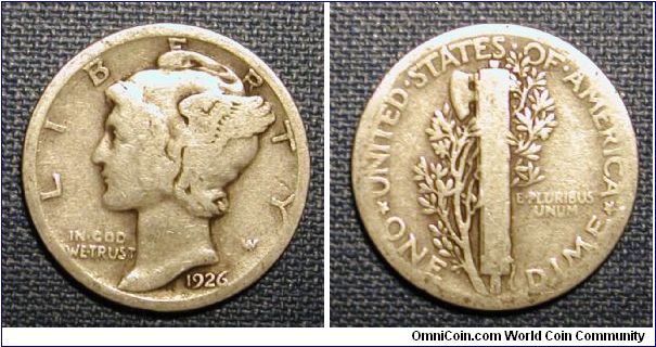 1926 Mercury Dime