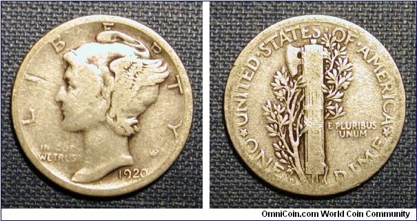 1920-D Mercury Dime
