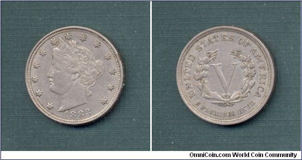1883-P Liberty Head Nickel (No Cents Variety)