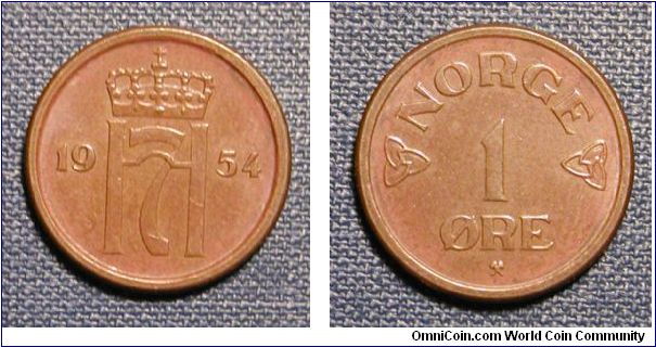 1954 Norway 1 Ore