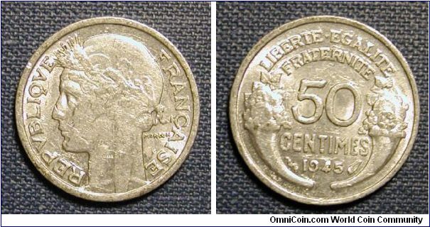 1945 France 50 Centimes