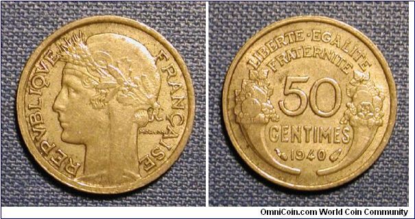1940 France 50 Centimes
