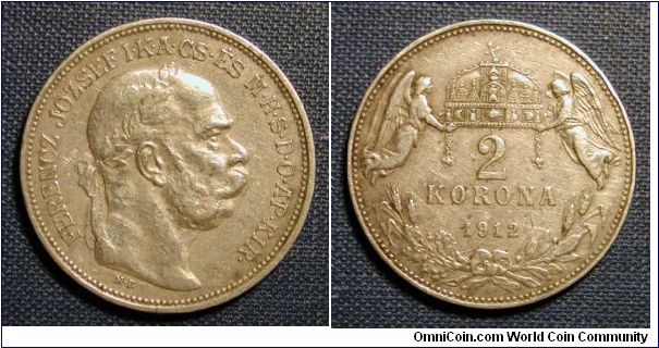 1912 Hungary 2 Korona