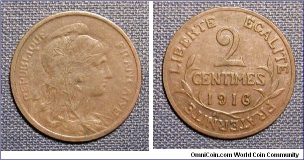 1916 France 2 Centimes