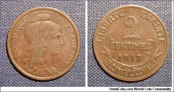 1913 France 2 Centimes
