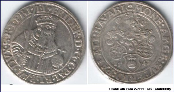 taler from bayern, oberpfalz, fridrich II