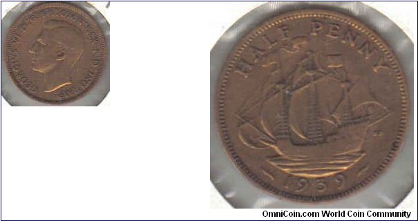 1939 UK Halfpenny